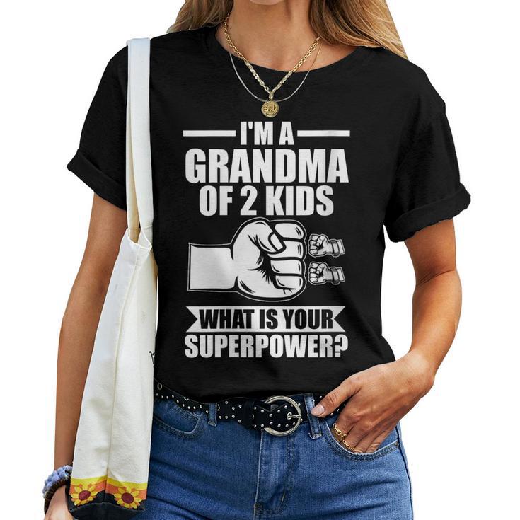 Oy Abuela De 2 Niños Abuela Cuello Camiseta de mujer