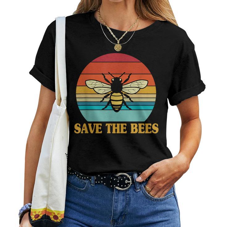 Save The Bees レトロスタイル 気候変動ave The Queen レディースTシャツ