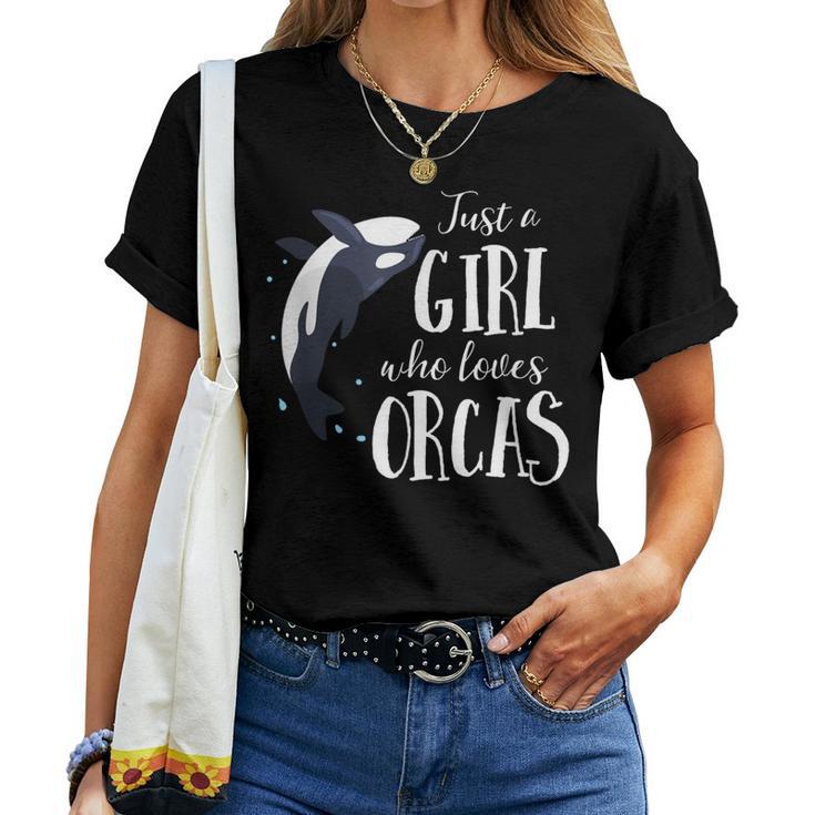 シャチが大好きな女の子 レディースTシャツ