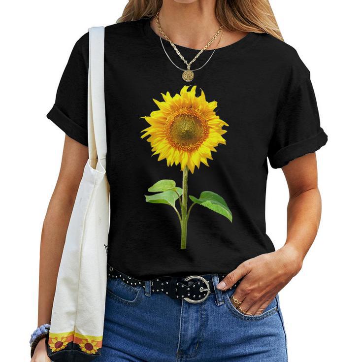ヒマワリ 夏 花 庭 自然 レディースTシャツ