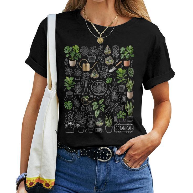 植物愛好家 グラフィック ボタニカル 花 ボタニスト 観葉植物 レディースTシャツ