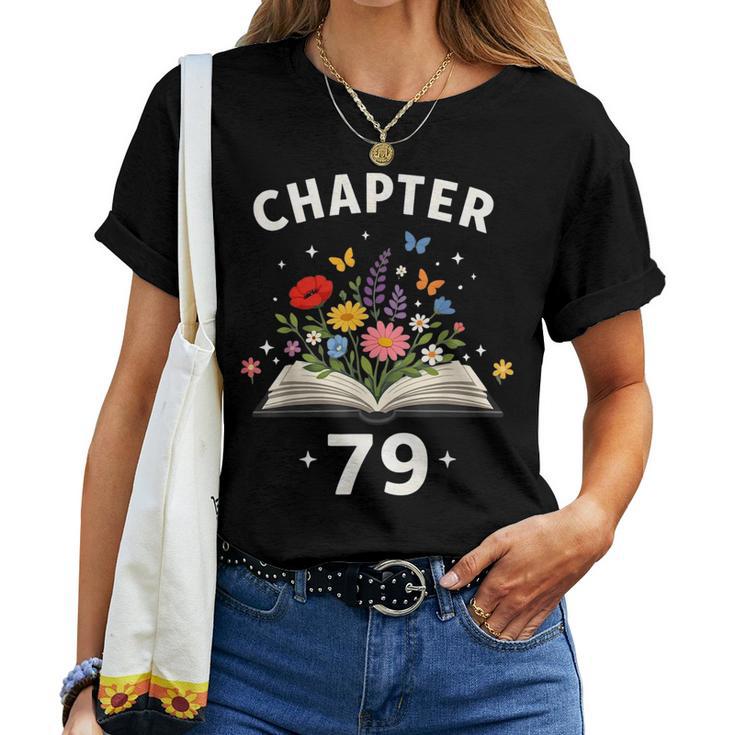 第79章 79歳 誕生日 お祝い 花本 レディースTシャツ