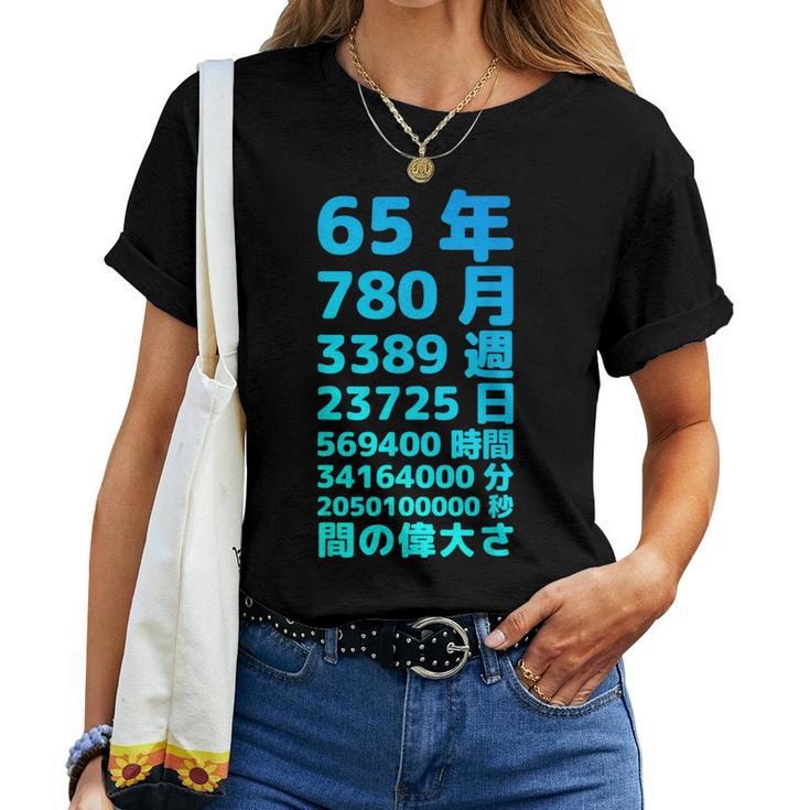 面白い65歳の誕生日の古いメーター 面白い65歳のギフト 女性 男性 面白い電卓 65歳の誕生日のギフト レディースTシャツ