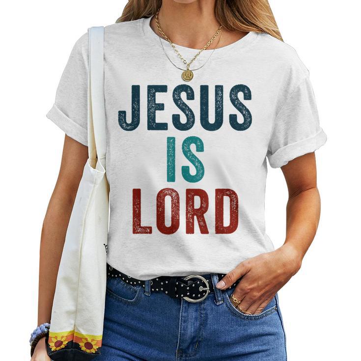 Jesus Is Lord – Christian Faithintage Born-Again Graphic レディースTシャツ