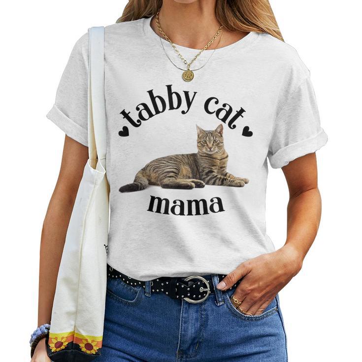 Tabby Cat Mama Linda Mamá Atigrada Amante De Los Gatos Mamá Gatoeñora Camiseta de mujer