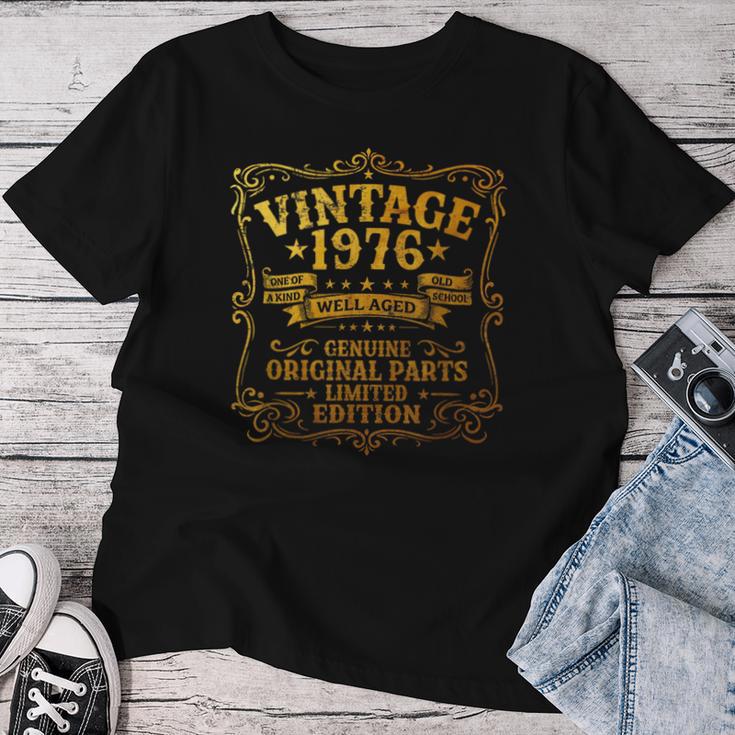 50歳 誕生日 男性女性intage 1976年1976年生まれ レトロデザインブランド レディースTシャツ 面白い贈り物