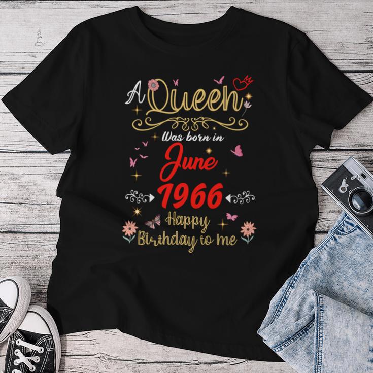 6月の誕生日 クイーン 1966年6月より6月の女の子 長袖tシャツ レディースTシャツ 面白い贈り物