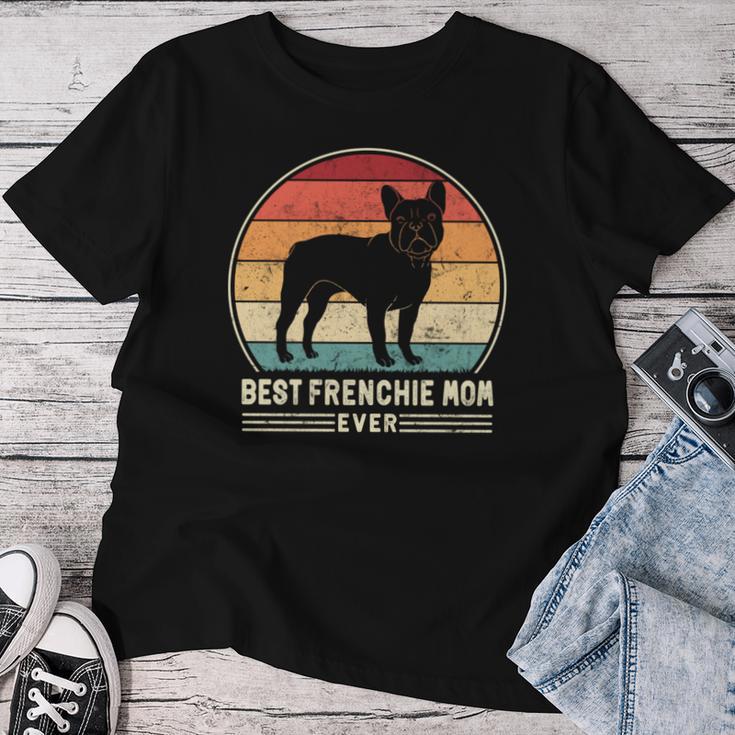 Best Frenchie Mom Ever レトロ フレンチブルドッグ ドッグ ママ 長袖tシャツ レディースTシャツ 面白い贈り物