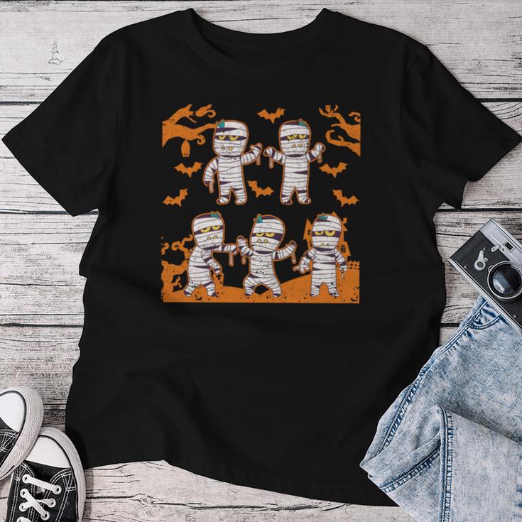 Dabbing Dancing Mummy ハロウィン ダブ ダンス ポーズ ミイラ 長袖tシャツ レディースTシャツ 面白い贈り物
