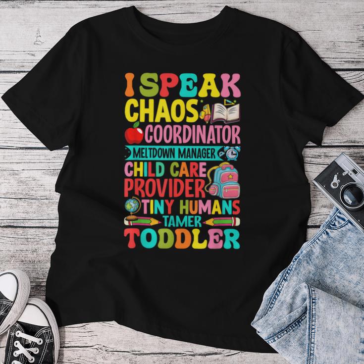 Daycare Teacher Ipeak Toddler Preschool Kindergarten レディースTシャツ 面白い贈り物