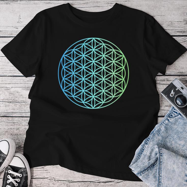 Flower Of Life 宇宙のポジティブなエネルギー フラワーオブライフ 長袖tシャツ レディースTシャツ 面白い贈り物