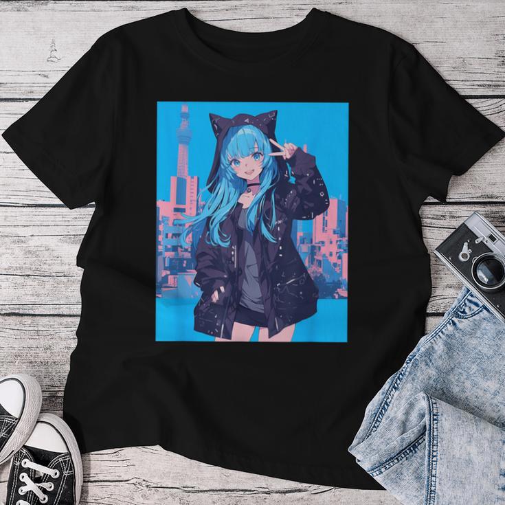 Japanese Anime Girl 日本のアニメの女の子 レディースTシャツ 面白い贈り物
