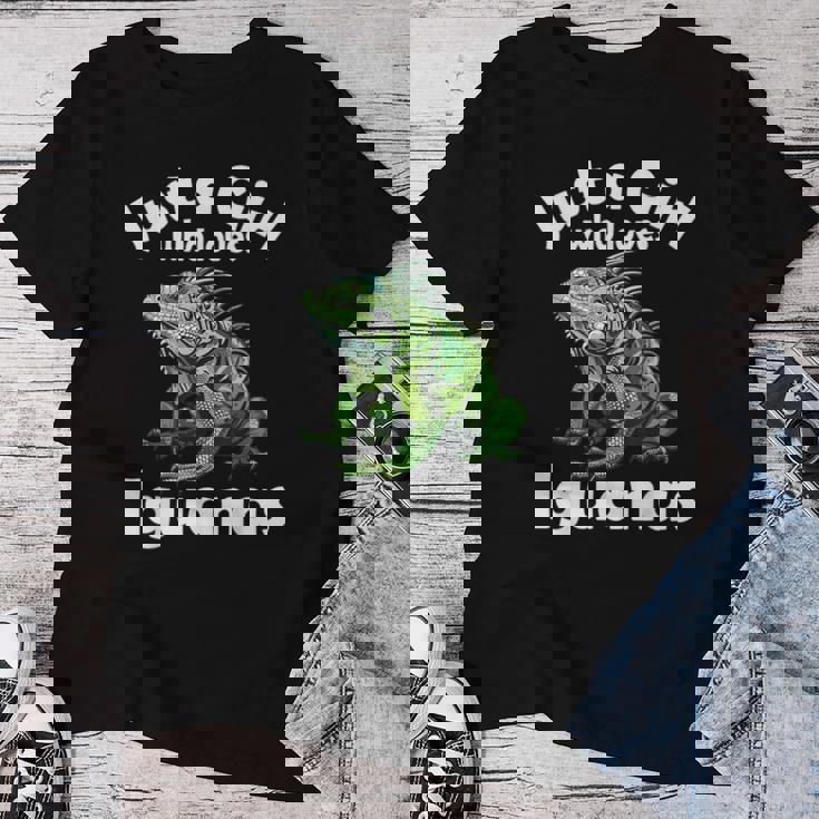 Just A Girl Who Loves イグアナ レディースTシャツ 面白い贈り物