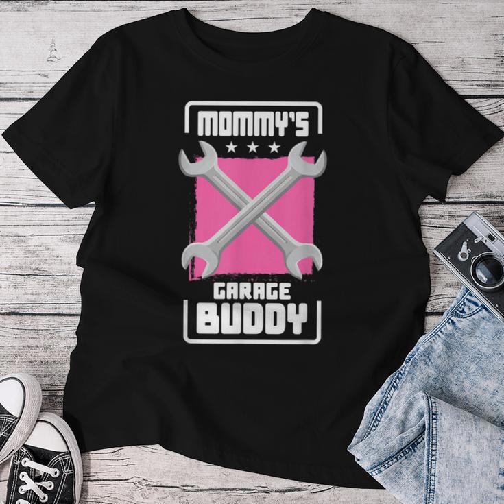 Mommy Garage Buddy 車愛好家 メカニック 自動車修理 レディースTシャツ 面白い贈り物