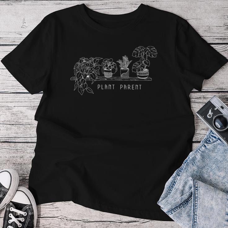 Plant Parent 観葉植物 恋人 棚 グラフィック モンステラ ギフト レディースTシャツ 面白い贈り物