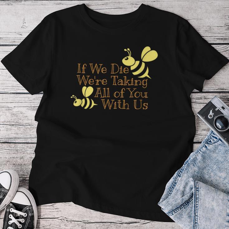 Save The Bees レディースTシャツ 面白い贈り物