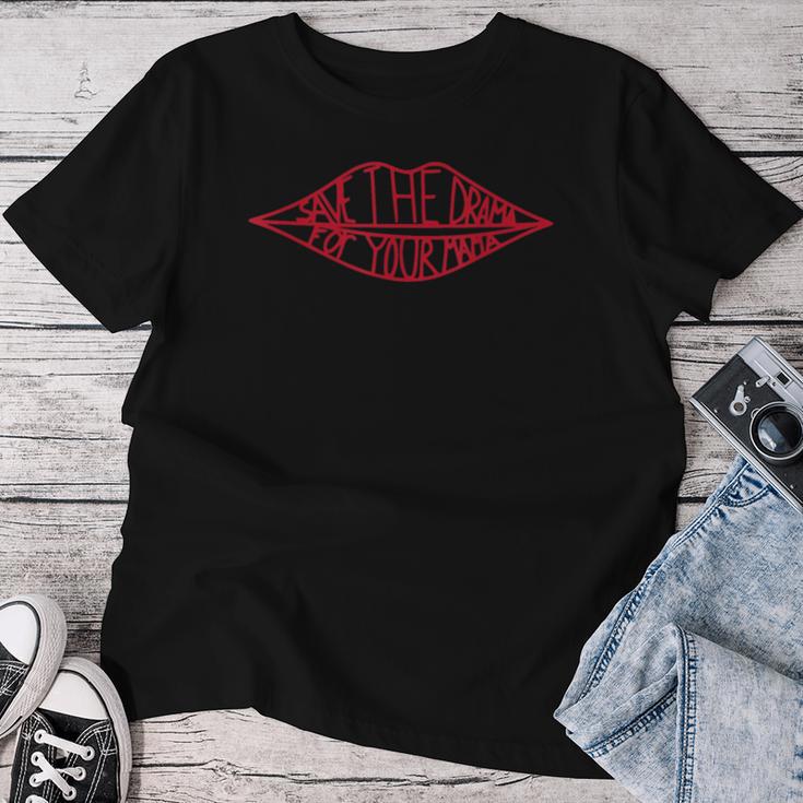 Save The Drama For Your Mama レトロ 90年代 メンズ&レディース レディースTシャツ 面白い贈り物