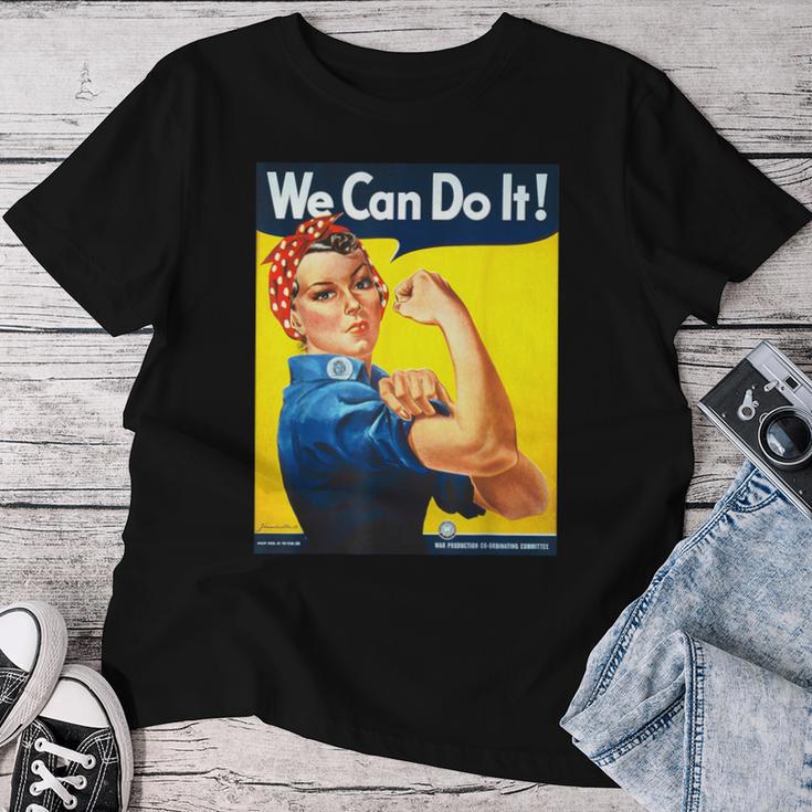 「We Can Do It」ポスター ロージー The Riveter Girl Power」 レディースTシャツ 面白い贈り物