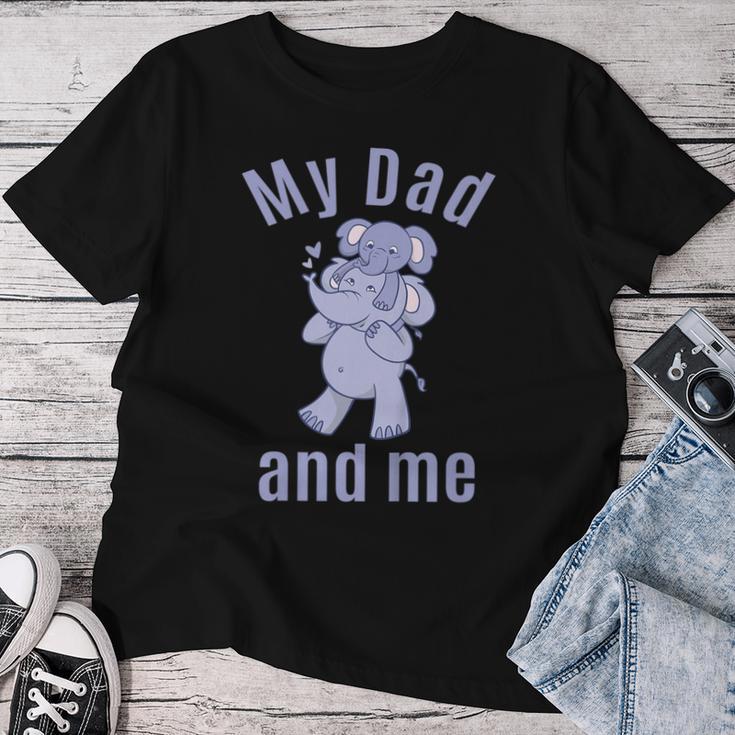 キッズ お父さん お父さん 息子 娘 ゾウ 男の子 女の子 レディースTシャツ 面白い贈り物