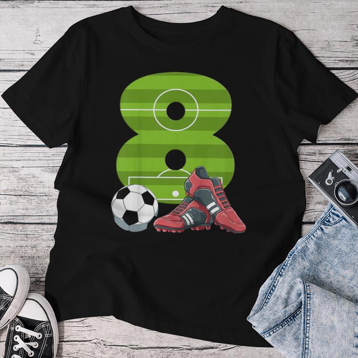 キッズ エイトバースデーサッカー 8歳の男の子 女の子 レディースTシャツ 面白い贈り物