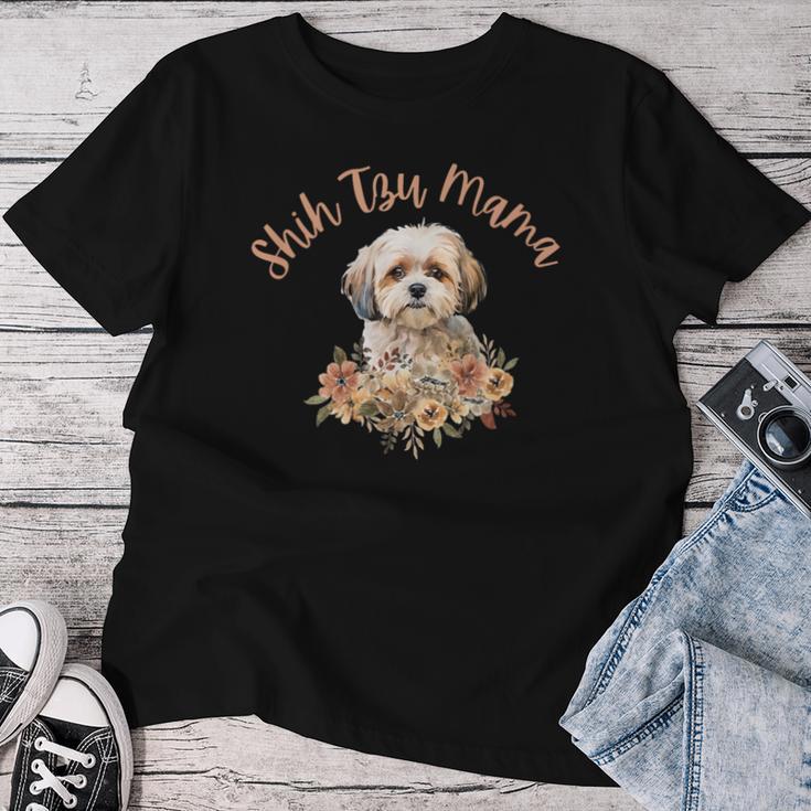シーズーママ、シーズーママ、犬のお母さん、母の日、シーズー。 レディースTシャツ 面白い贈り物
