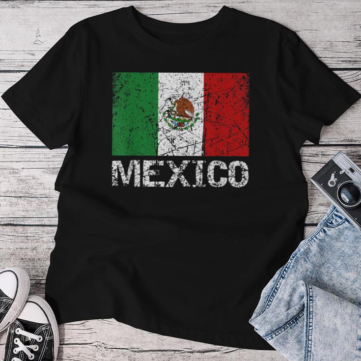 メキシコの国旗 アンティーク調 男性 女性 キッズ レディースTシャツ 面白い贈り物