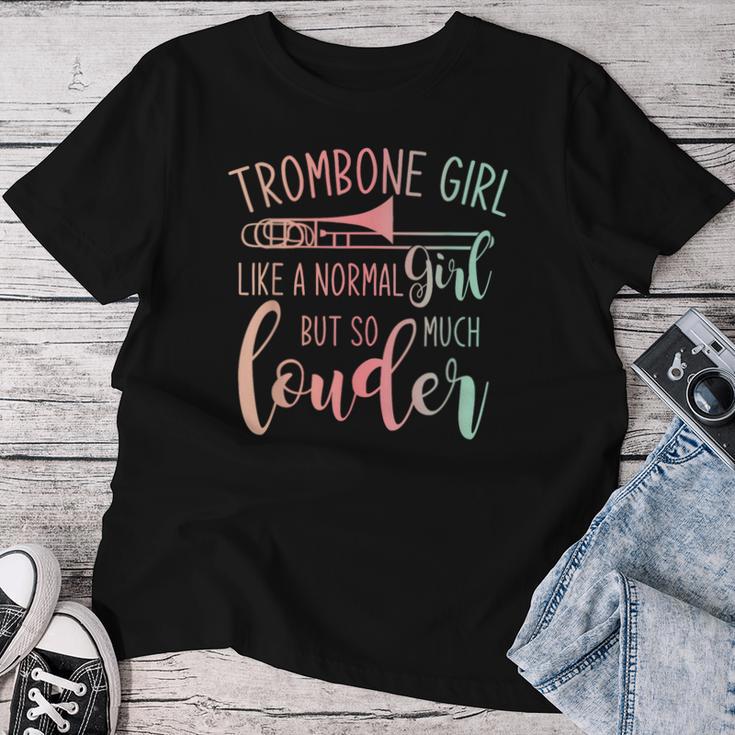 普通の女の子みたいなトロンボーンの女の子だが道音量大きいトロンボーン レディースTシャツ 面白い贈り物