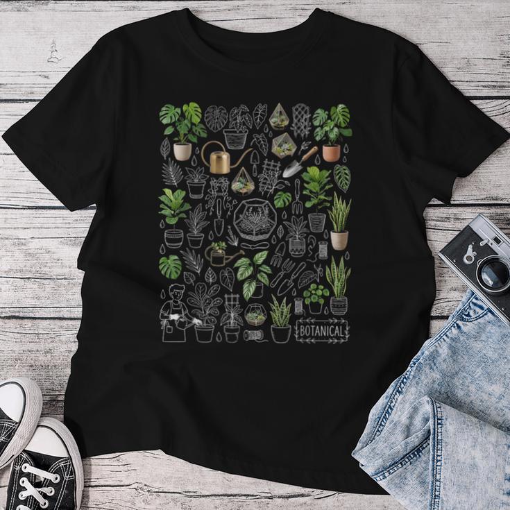 植物愛好家 グラフィック ボタニカル 花 ボタニスト 観葉植物 レディースTシャツ 面白い贈り物