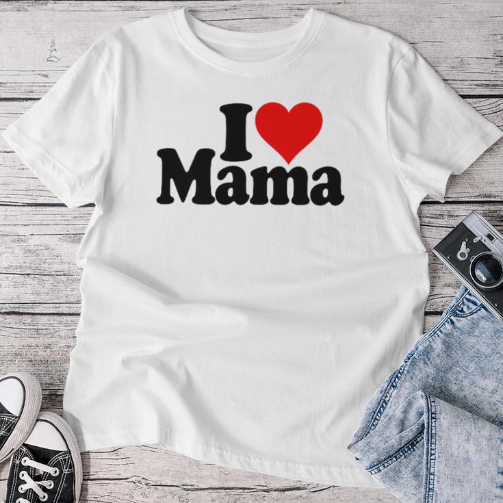I Love Heart Mama Mother's Day Mommy Mother。 レディースTシャツ 面白い贈り物