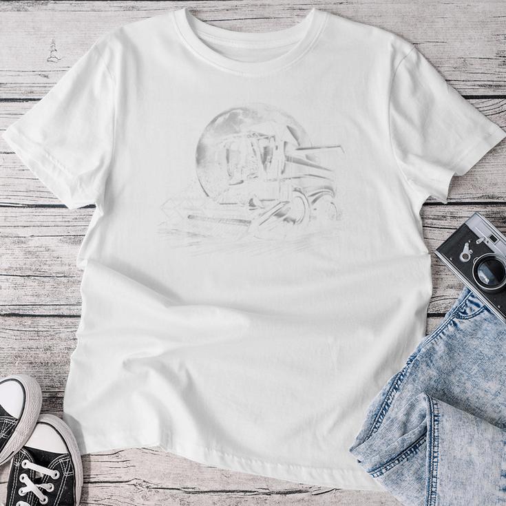コンバインハーベスター 夜の農業 男性 女性 子供 レディースTシャツ 面白い贈り物