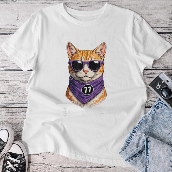 喜寿 77歳 Kiju 猫好き 誕生日 可愛い 男性 女性 レディースTシャツ 面白い贈り物