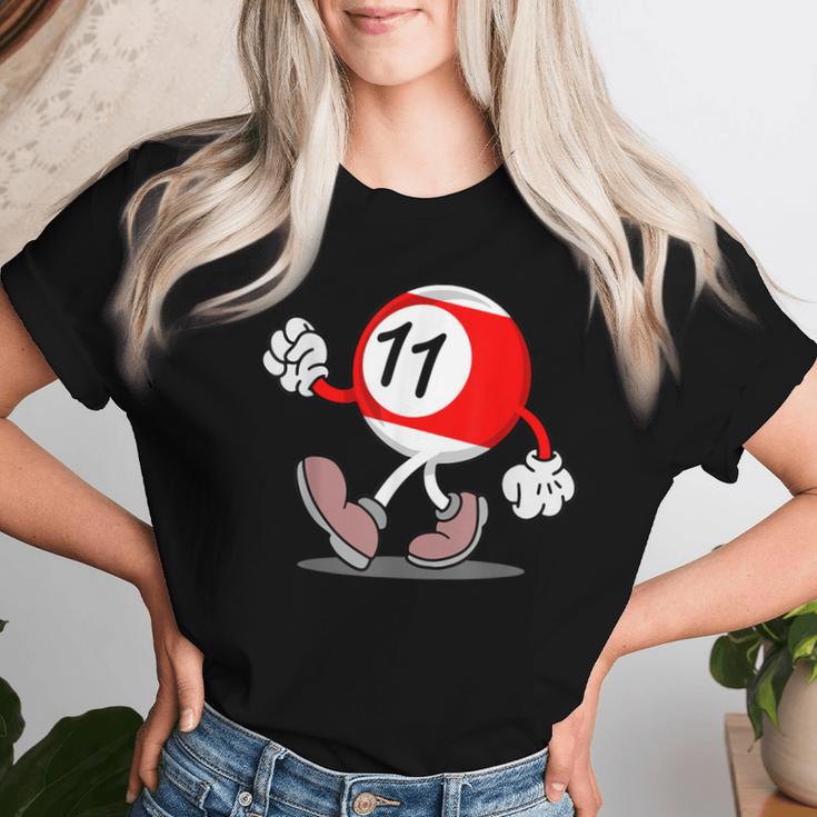 11歳の誕生日 男の子 女の子 赤 ビリヤードボール 11 レディースTシャツ 彼女への贈り物