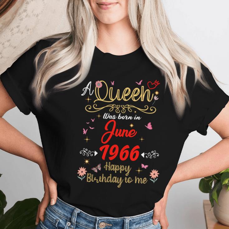 6月の誕生日 クイーン 1966年6月より6月の女の子 長袖tシャツ レディースTシャツ 彼女への贈り物