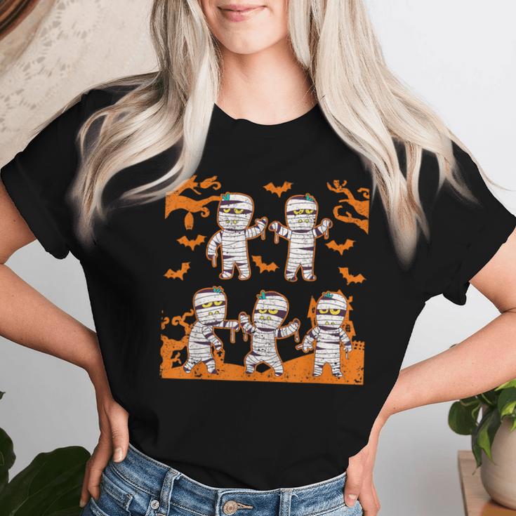Dabbing Dancing Mummy ハロウィン ダブ ダンス ポーズ ミイラ レディースTシャツ 彼女への贈り物