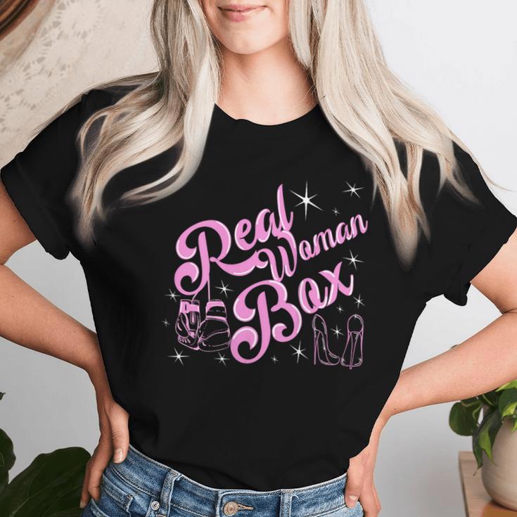 Guantes De Boxeo Rosa Real Woman Box Bóxer In Mangas Camiseta de mujer Regalos para ella
