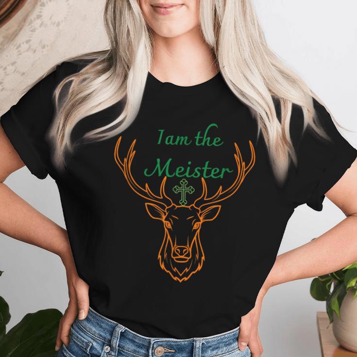 Jaegermeister Meister Deer Family Dad Mum Cheeky レディースTシャツ 彼女への贈り物