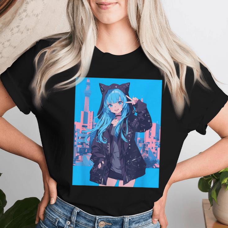 Japanese Anime Girl 日本のアニメの女の子 レディースTシャツ 彼女への贈り物