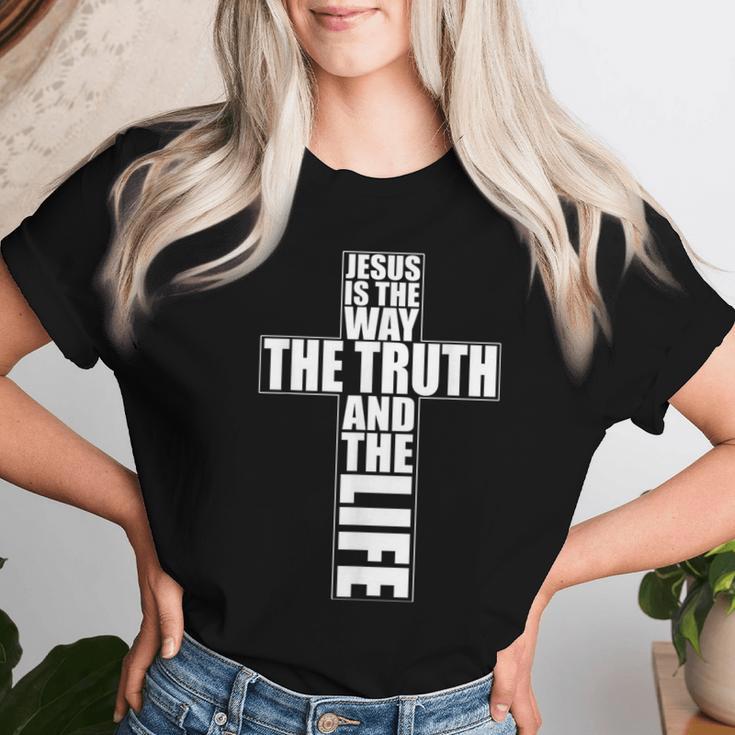 Jesus Is The Way The Truth And The Life アパレル Christian Cr レディースTシャツ 彼女への贈り物