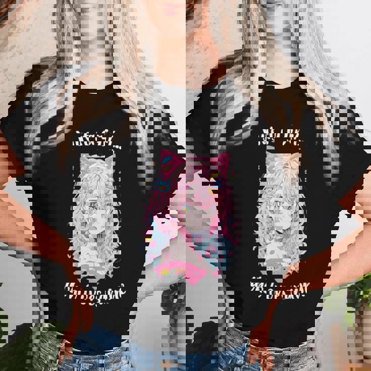 Just A Girl Who Loves アニメ カワイイ漫画 日本語 長袖tシャツ レディースTシャツ 彼女への贈り物