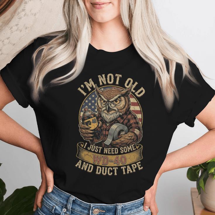 Owl I'm Not Old I Just Needome Wd40 & A Little ダクトテープ 長袖tシャツ レディースTシャツ 彼女への贈り物