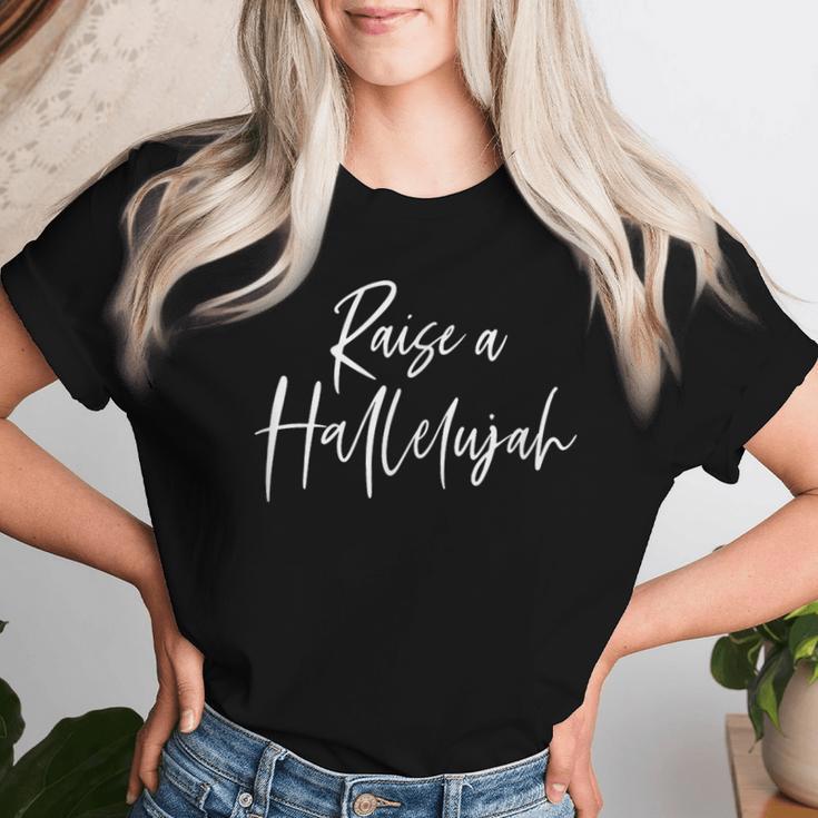 Raise A Hallelujah Christian Faith レディースTシャツ 彼女への贈り物