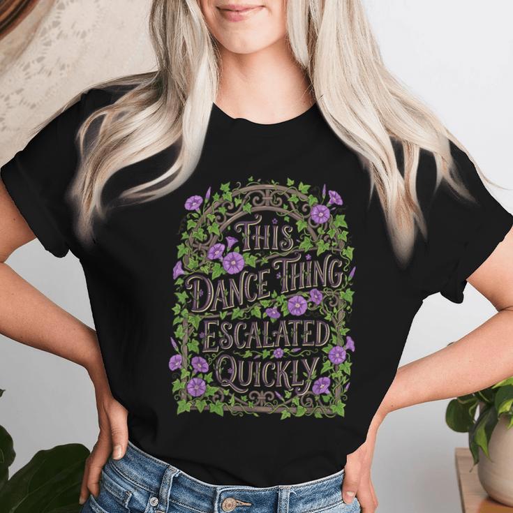 This Dance Thing Escalated Quick Flowers Floral レディースTシャツ 彼女への贈り物