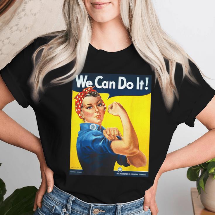「We Can Do It」ポスター ロージー The Riveter Girl Power」 レディースTシャツ 彼女への贈り物