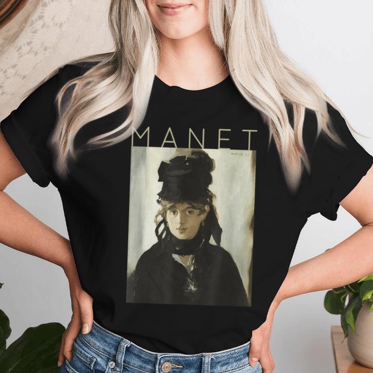 エドゥアール・マネ スミレの花束とベルテ・モリゾ レディースTシャツ 彼女への贈り物