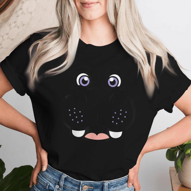 カバ シャツ 大人 子供 男性 女性 カバ 顔 コスチューム レディースTシャツ 彼女への贈り物