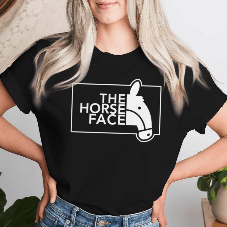 ザ・ホース・フェイス The Horse Face 午年 馬【十二支 干支】2026年 ブランド パロディ 長袖tシャツ レディースTシャツ 彼女への贈り物