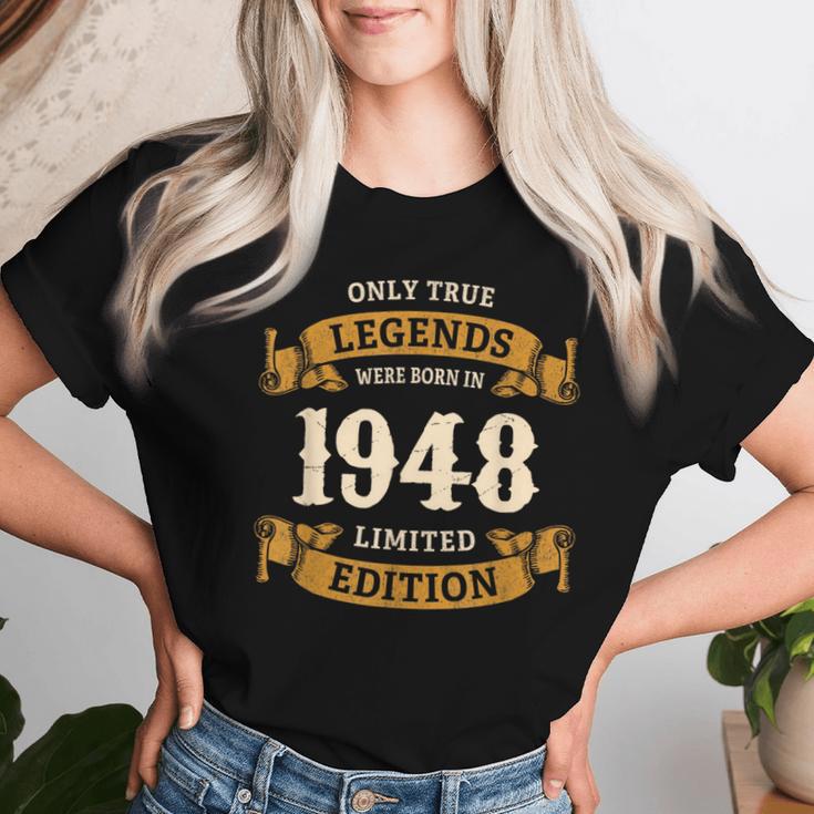 ヴィンテージ 1948 ギフト 男性 女性 長寿祝い 1948年生まれ 還暦祝い ユニークな誕生日プレゼント レディースTシャツ 彼女への贈り物
