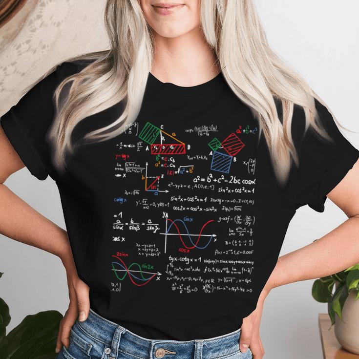 数学tシャツ Teacher Formulas Cheatheet Cool Geek Nerd レディースTシャツ 彼女への贈り物