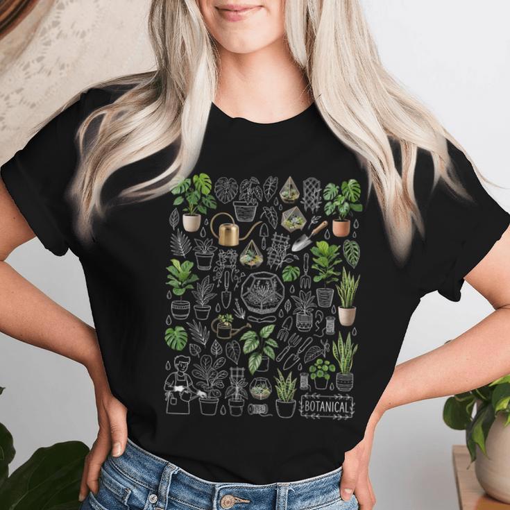 植物愛好家 グラフィック ボタニカル 花 ボタニスト 観葉植物 レディースTシャツ 彼女への贈り物