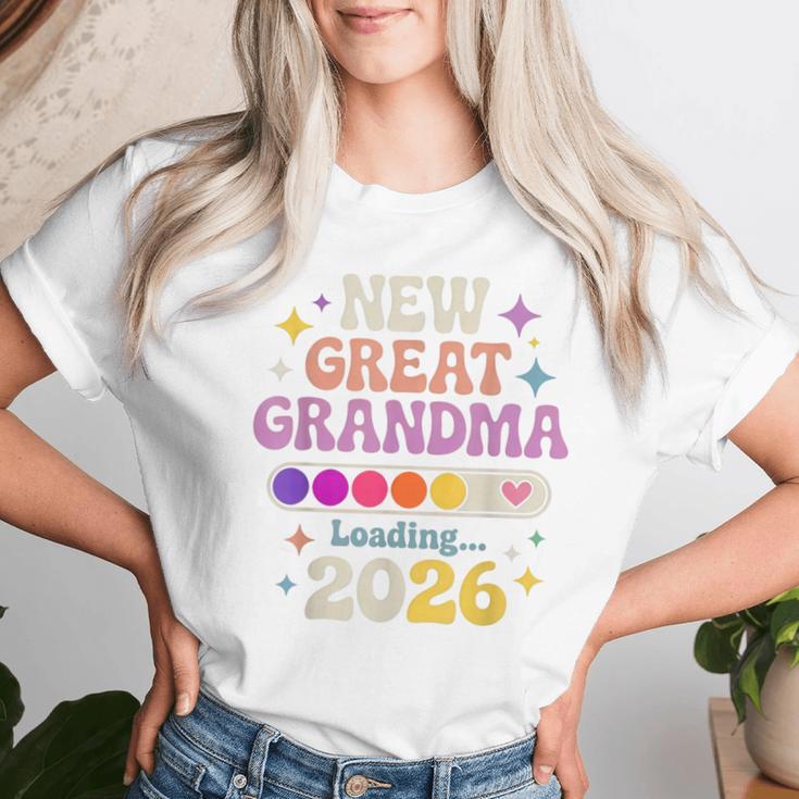 New Great Grandma Loading 2026 レトロ 妊娠 レディースTシャツ 彼女への贈り物